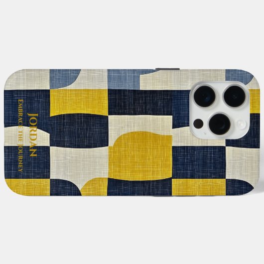 Abstracte marine en mosterdkrommen - minimalistisc Case-Mate iPhone case (Achterkant (horizontaal))