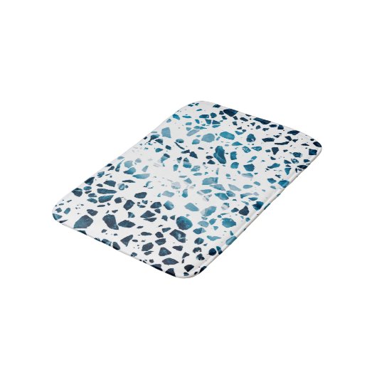 Abstracte marine Terrazzo Mosaic & Light Blue Patt Badmat (Gekanteld)