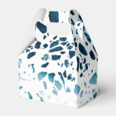 Abstracte marine Terrazzo Mosaic & Light Blue Patt Bedankdoosjes (Voorkant Zijde)