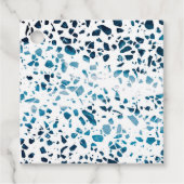 Abstracte marine Terrazzo Mosaic & Light Blue Patt Bedankjes Labels (Voorkant)
