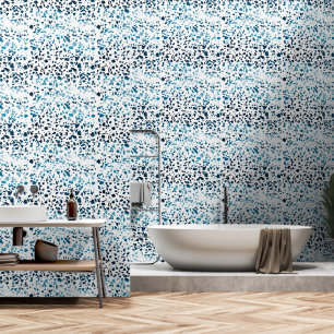 Abstracte marine Terrazzo Mosaic & Light Blue Patt Behang