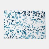 Abstracte marine Terrazzo Mosaic & Light Blue Patt Deurmat (Voorkant)