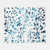 Abstracte marine Terrazzo Mosaic & Light Blue Patt Fleece Deken (Voorkant (Horizontaal))