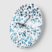 Abstracte marine Terrazzo Mosaic & Light Blue Patt Grote Klok (Hoek)