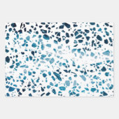 Abstracte marine Terrazzo Mosaic & Light Blue Patt Inpakpapier Vel (Voorkant 2)
