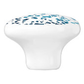 Abstracte marine Terrazzo Mosaic & Light Blue Patt Keramische Knop (Zijkant)