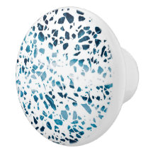 Abstracte marine Terrazzo Mosaic & Light Blue Patt