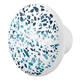 Abstracte marine Terrazzo Mosaic & Light Blue Patt Keramische Knop