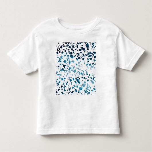 Abstracte marine Terrazzo Mosaic & Light Blue Patt Kinder Shirts (Voorkant)