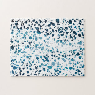 Abstracte marine Terrazzo Mosaic & Light Blue Patt Legpuzzel