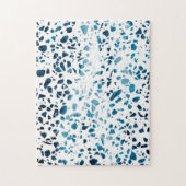 Abstracte marine Terrazzo Mosaic & Light Blue Patt Legpuzzel (Verticaal)