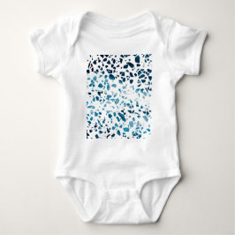 Abstracte marine Terrazzo Mosaic & Light Blue Patt Romper