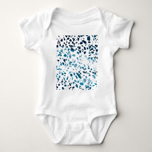 Abstracte marine Terrazzo Mosaic & Light Blue Patt Romper (Voorkant)
