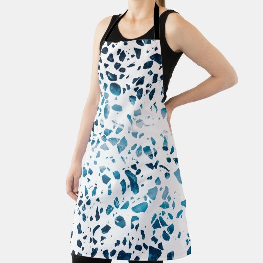 Abstracte marine Terrazzo Mosaic & Light Blue Patt Schort (Insitu)