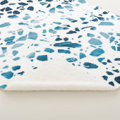Abstracte marine Terrazzo Mosaic & Light Blue Patt Sherpa Deken (3/4)