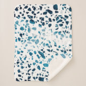 Abstracte marine Terrazzo Mosaic & Light Blue Patt Sherpa Deken (Voorkant)