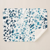 Abstracte marine Terrazzo Mosaic & Light Blue Patt Sherpa Deken (Voorkant (horizontaal))