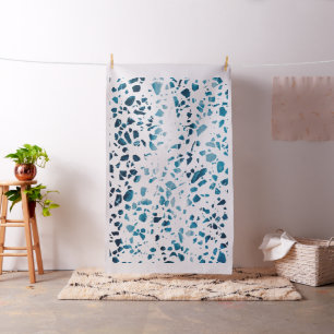 Abstracte marine Terrazzo Mosaic & Light Blue Patt Stof