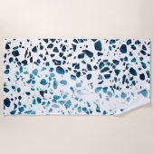 Abstracte marine Terrazzo Mosaic & Light Blue Patt Strandlaken (Voorkant)