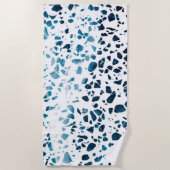 Abstracte marine Terrazzo Mosaic & Light Blue Patt Strandlaken (Voorkant)