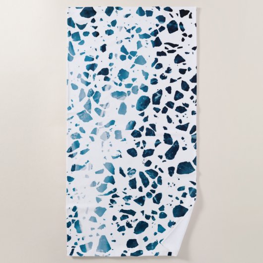 Abstracte marine Terrazzo Mosaic & Light Blue Patt Strandlaken (Voorkant)