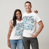 Abstracte marine Terrazzo Mosaic & Light Blue Patt T-shirt (Unisex)