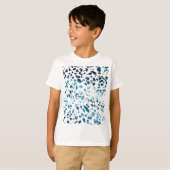 Abstracte marine Terrazzo Mosaic & Light Blue Patt T-shirt (Voorkant volledig)