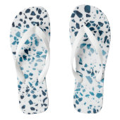 Abstracte marine Terrazzo Mosaic & Light Blue Patt Teenslippers (Voetbed)
