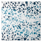Abstracte marine Terrazzo Mosaic & Light Blue Patt Tegeltje (Voorkant)