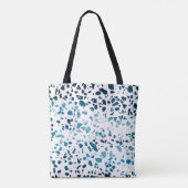 Abstracte marine Terrazzo Mosaic & Light Blue Patt Tote Bag (Achterkant)