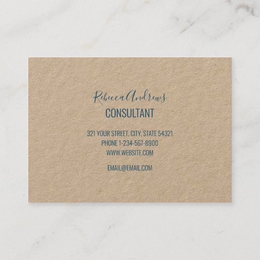 Abstracte marine Terrazzo Mosaic & Light Blue Patt Visitekaartje (Achterkant)