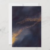 Abstracte marineblauw en gouden moderne bruiloft kaart (Achterkant)