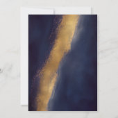 Abstracte marineblauw en goudmatig sparen de datum kaart (Achterkant)