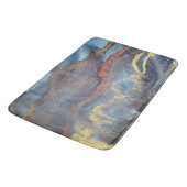 Abstracte marineblauw gouden Waterverf elegant mod Badmat (Gekanteld)