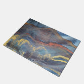 Abstracte marineblauw gouden Waterverf elegant mod Deurmat (Schuin)