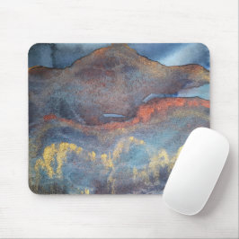 Abstracte marineblauw gouden Waterverf elegant mod Muismat