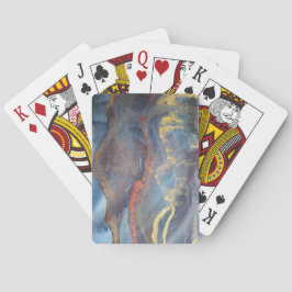 Abstracte marineblauw gouden Waterverf elegant mod Pokerkaarten