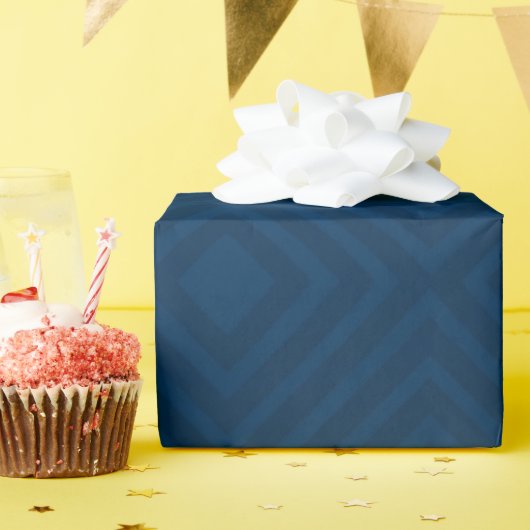 Abstracte marineblauw Rhombus Patroonstructuur Cadeaupapier (Verjaardagsfeest)