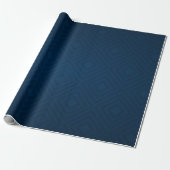 Abstracte marineblauw Rhombus Patroonstructuur Cadeaupapier (Uitgerold)