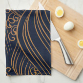Abstracte marinier Blue Brown Theedoek (Quarter Fold)