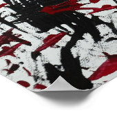 Abstracte markeringen in zwart en rood poster (Hoek)