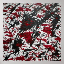 Abstracte markeringen in zwart en rood