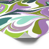 Abstracte marmer Art Paars en Green Poster (Hoek)