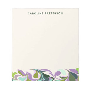 Abstracte marmer Art Paars Groen, op maat gemaakt Notitieblok