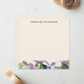 Abstracte marmer Art Paars Groen, op maat gemaakt Notitiekaartje (Voorkant / Achterkant in situ)