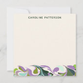 Abstracte marmer Art Paars Groen, op maat gemaakt Notitiekaartje (Voorkant)