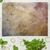 Abstracte marmer- en kwartskristalstructuur theedoek (Gevouwen)