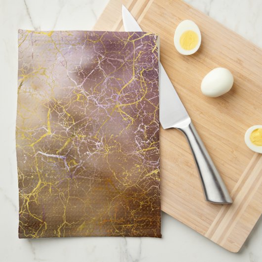 Abstracte marmer- en kwartskristalstructuur theedoek (Quarter Fold)