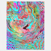 Abstracte marmer Fluid Art Blauwgroen Paars blauw Fleece Deken (Voorkant)