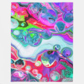 Abstracte marmer Fluid Art Red, White, Paars Green Fleece Deken (Voorkant)